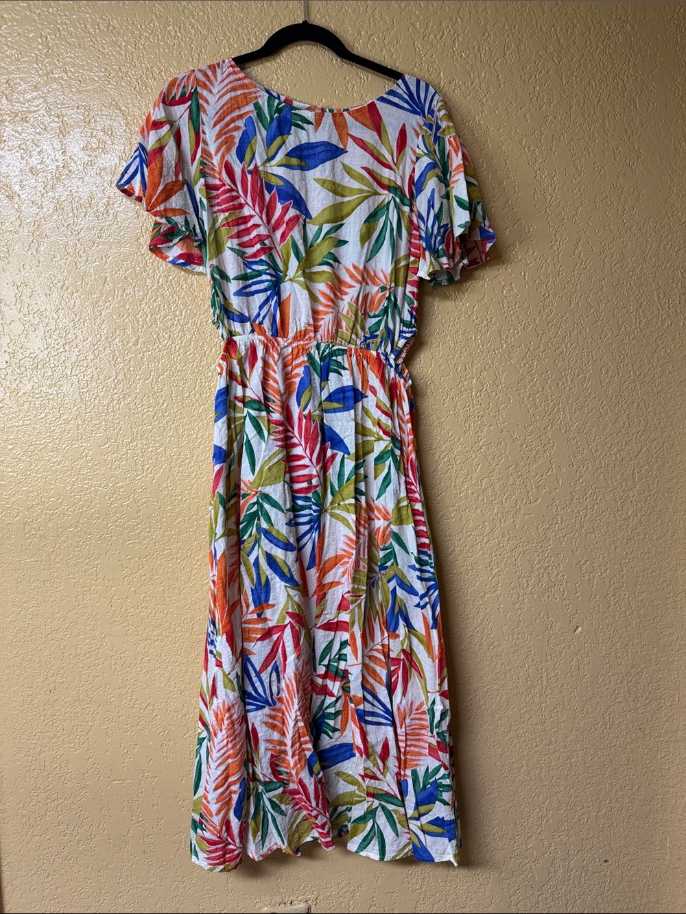 First Love Multicolor Tropical Leaf Maxi Dress